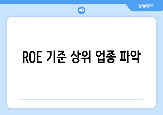 ROE 기준 상위 업종 파악