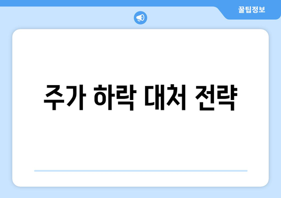 주가 하락 대처 전략