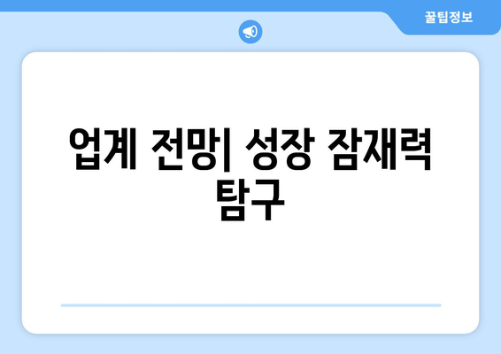 업계 전망| 성장 잠재력 탐구