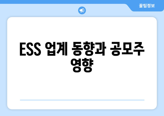 ESS 업계 동향과 공모주 영향