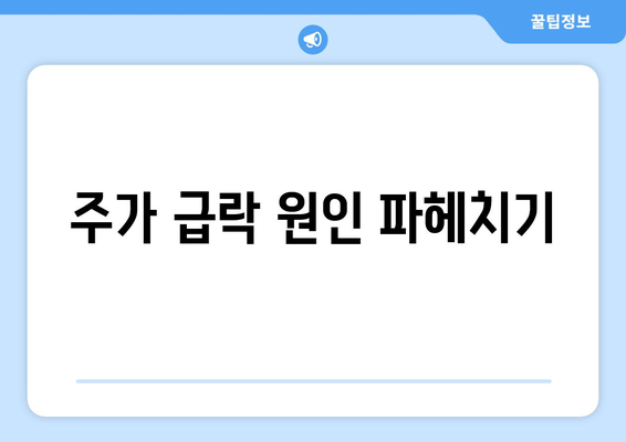 주가 급락 원인 파헤치기