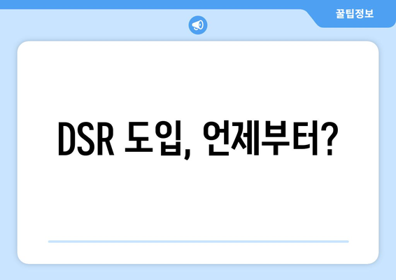 DSR 도입, 언제부터?