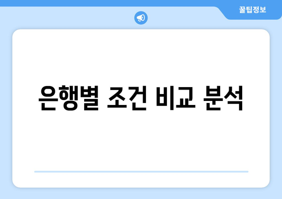 은행별 조건 비교 분석