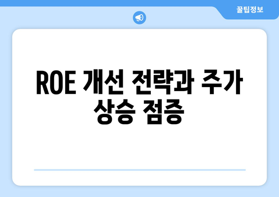 ROE 개선 전략과 주가 상승 점증