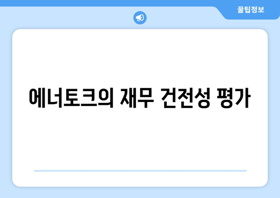 에너토크의 재무 건전성 평가