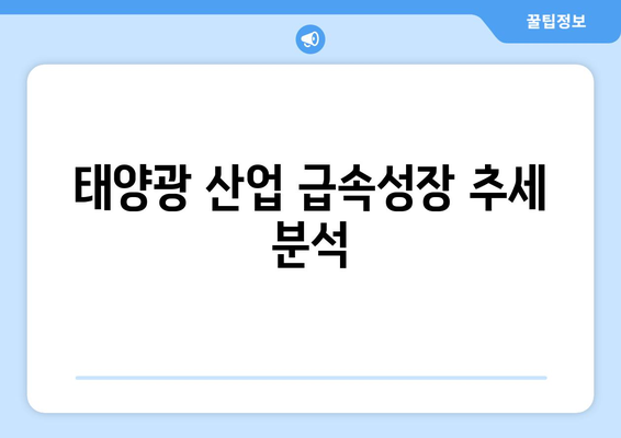 태양광 산업 급속성장 추세 분석