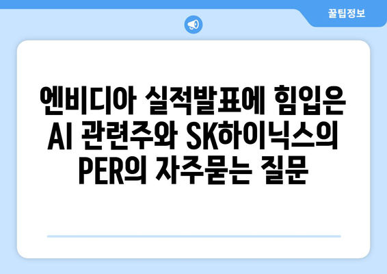 엔비디아 실적발표에 힘입은 AI 관련주와 SK하이닉스의 PER