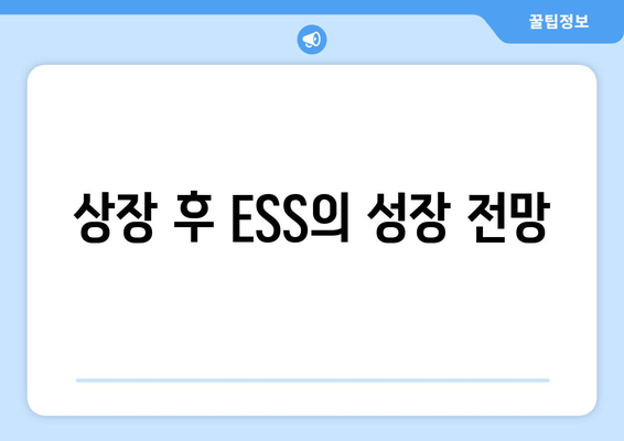 상장 후 ESS의 성장 전망