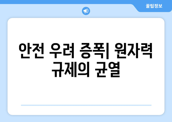 안전 우려 증폭| 원자력 규제의 균열