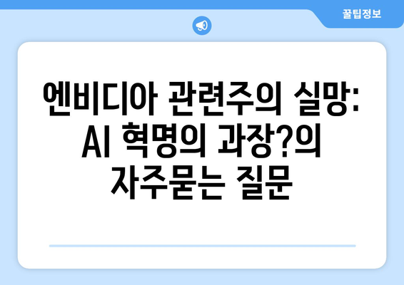 엔비디아 관련주의 실망: AI 혁명의 과장?