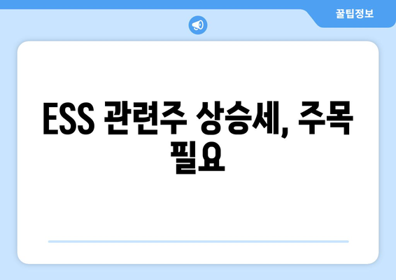 ESS 관련주 상승세, 주목 필요