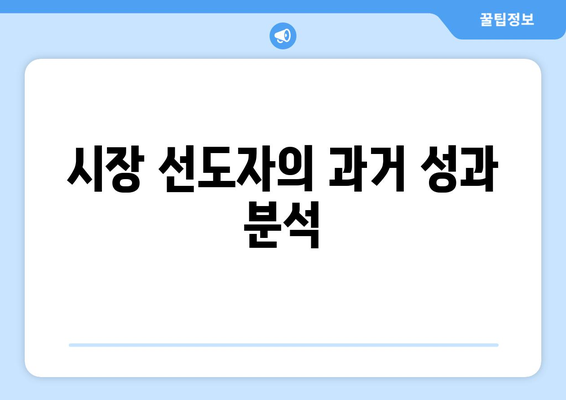 시장 선도자의 과거 성과 분석