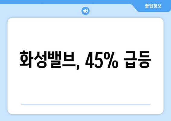 화성밸브, 45% 급등