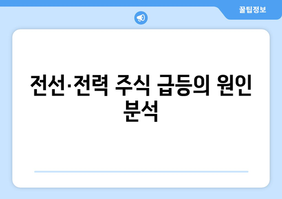 전선·전력 주식 급등의 원인 분석