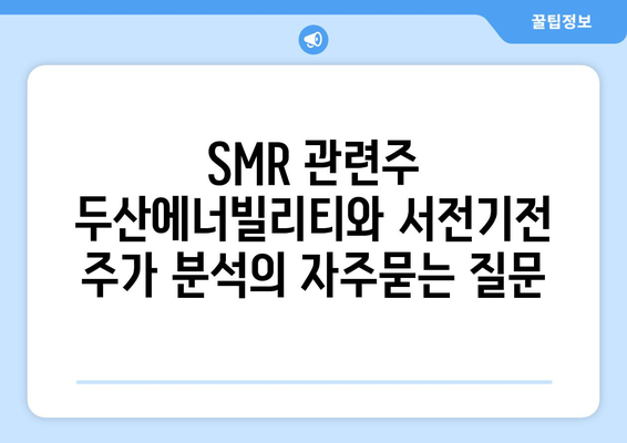 SMR 관련주 두산에너빌리티와 서전기전 주가 분석