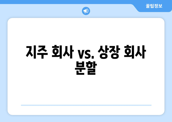 지주 회사 vs. 상장 회사 분할