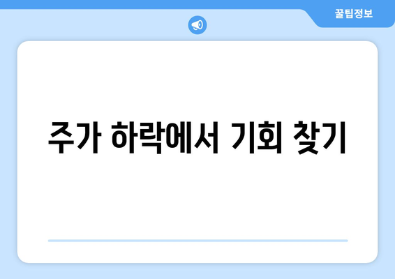 주가 하락에서 기회 찾기