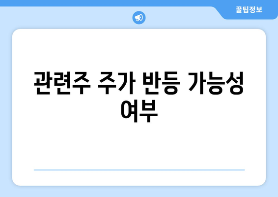 관련주 주가 반등 가능성 여부