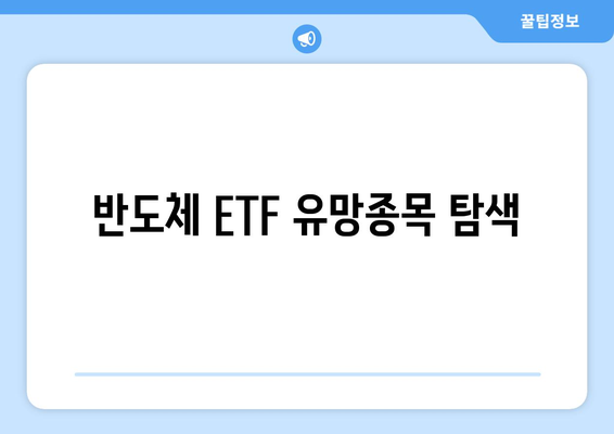 반도체 ETF 유망종목 탐색