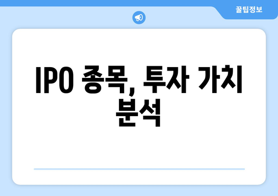 IPO 종목, 투자 가치 분석