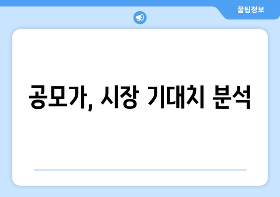 공모가, 시장 기대치 분석