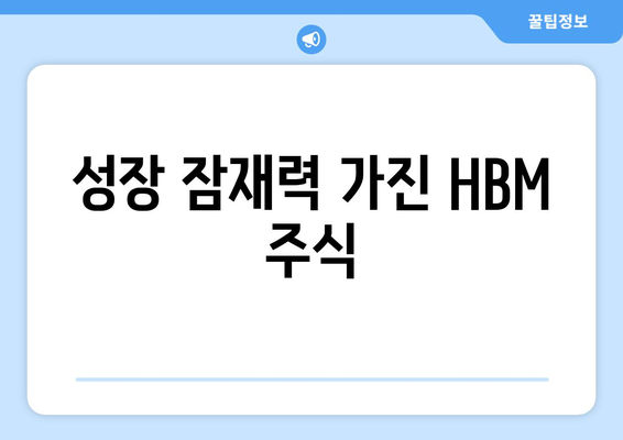 성장 잠재력 가진 HBM 주식