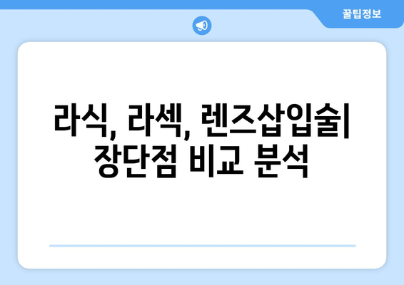 시력 교정술 종류별 완벽 가이드| 알아야 할 모든 것 | 라식, 라섹, 렌즈삽입술, 부작용, 주의사항, 비용