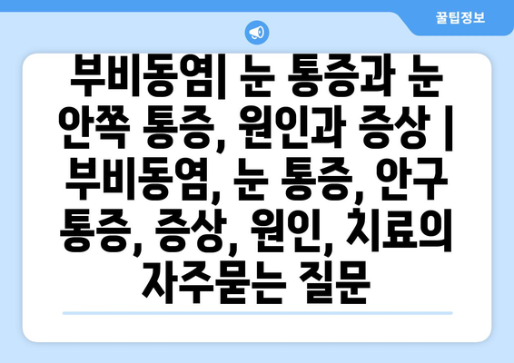 부비동염| 눈 통증과 눈 안쪽 통증, 원인과 증상 | 부비동염, 눈 통증, 안구 통증, 증상, 원인, 치료