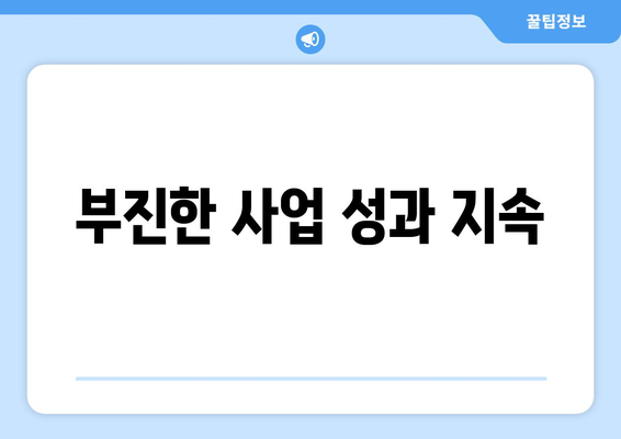 부진한 사업 성과 지속