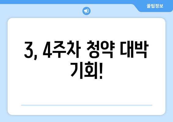 3, 4주차 청약 대박 기회!