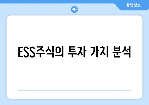 ESS주식의 투자 가치 분석