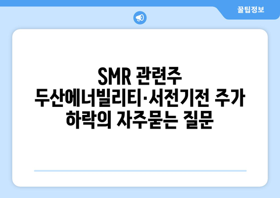 SMR 관련주 두산에너빌리티·서전기전 주가 하락