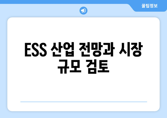 ESS 산업 전망과 시장 규모 검토