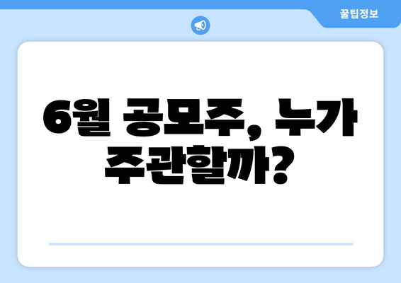 6월 공모주, 누가 주관할까?