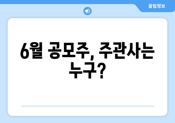 6월 공모주, 주관사는 누구?