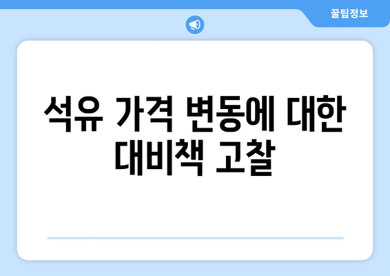 석유 가격 변동에 대한 대비책 고찰