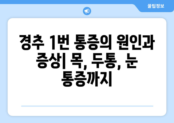 경추 1번 통증과 좌상 눈통증, 동반 증상| 원인과 증상, 치료 및 예방 | 목 통증, 두통, 눈 통증, 좌상, 경추 1번