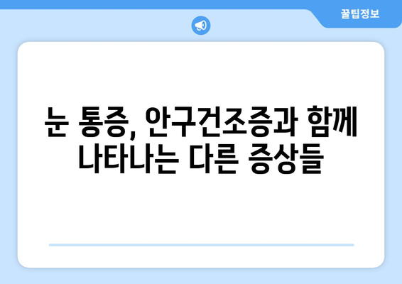 안구건조증 눈통증, 왜 생기고 어떻게 관리해야 할까요? | 안구건조증, 눈통증, 관리법, 원인, 증상