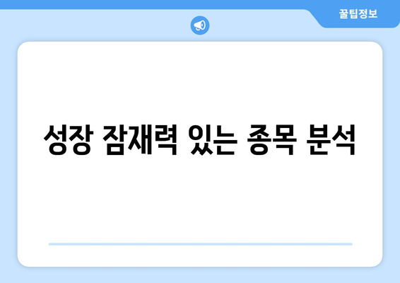 성장 잠재력 있는 종목 분석