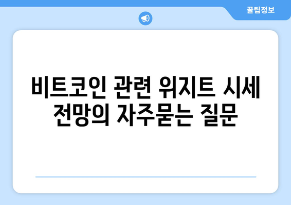 비트코인 관련 위지트 시세 전망