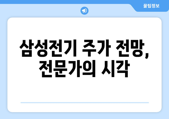 삼성전기 주가 전망, 전문가의 시각