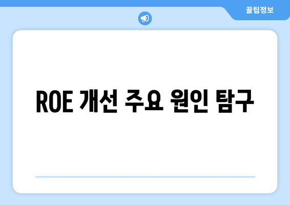 ROE 개선 주요 원인 탐구