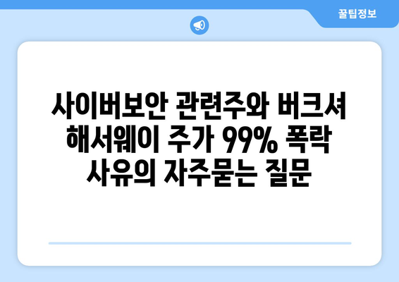 사이버보안 관련주와 버크셔 해서웨이 주가 99% 폭락 사유