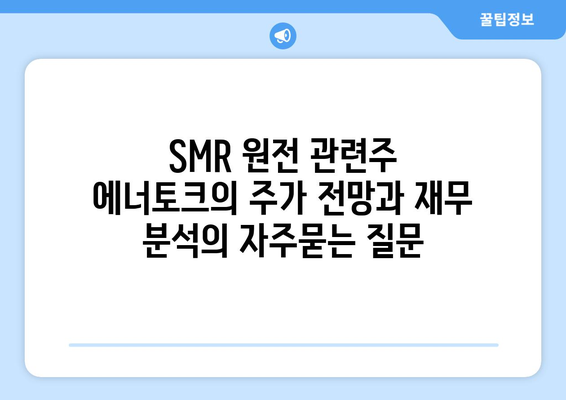 SMR 원전 관련주 에너토크의 주가 전망과 재무 분석