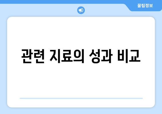 관련 지료의 성과 비교