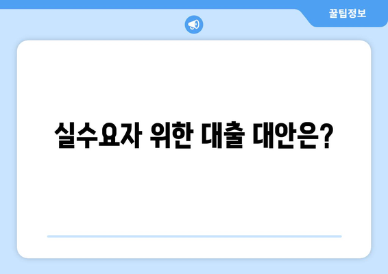 실수요자 위한 대출 대안은?