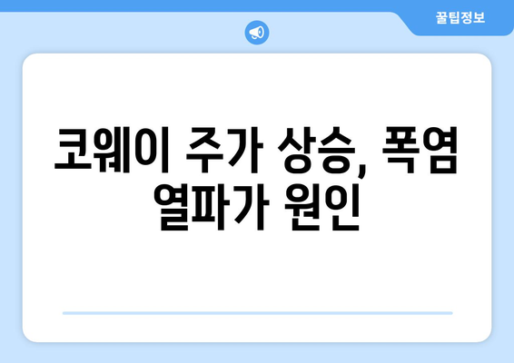 코웨이 주가 상승, 폭염 열파가 원인