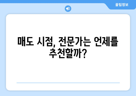 매도 시점, 전문가는 언제를 추천할까?