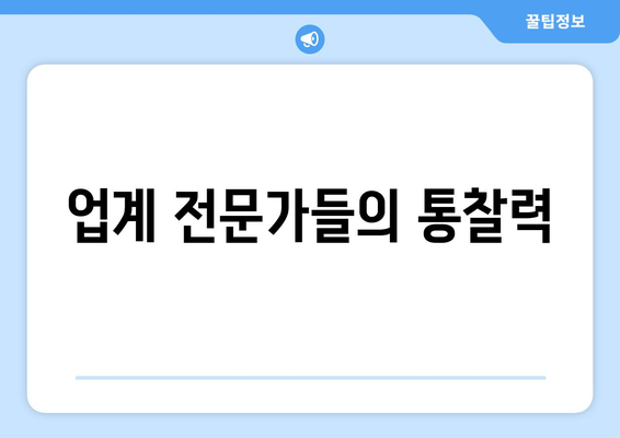 업계 전문가들의 통찰력