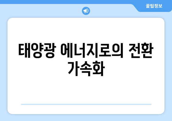 태양광 에너지로의 전환 가속화